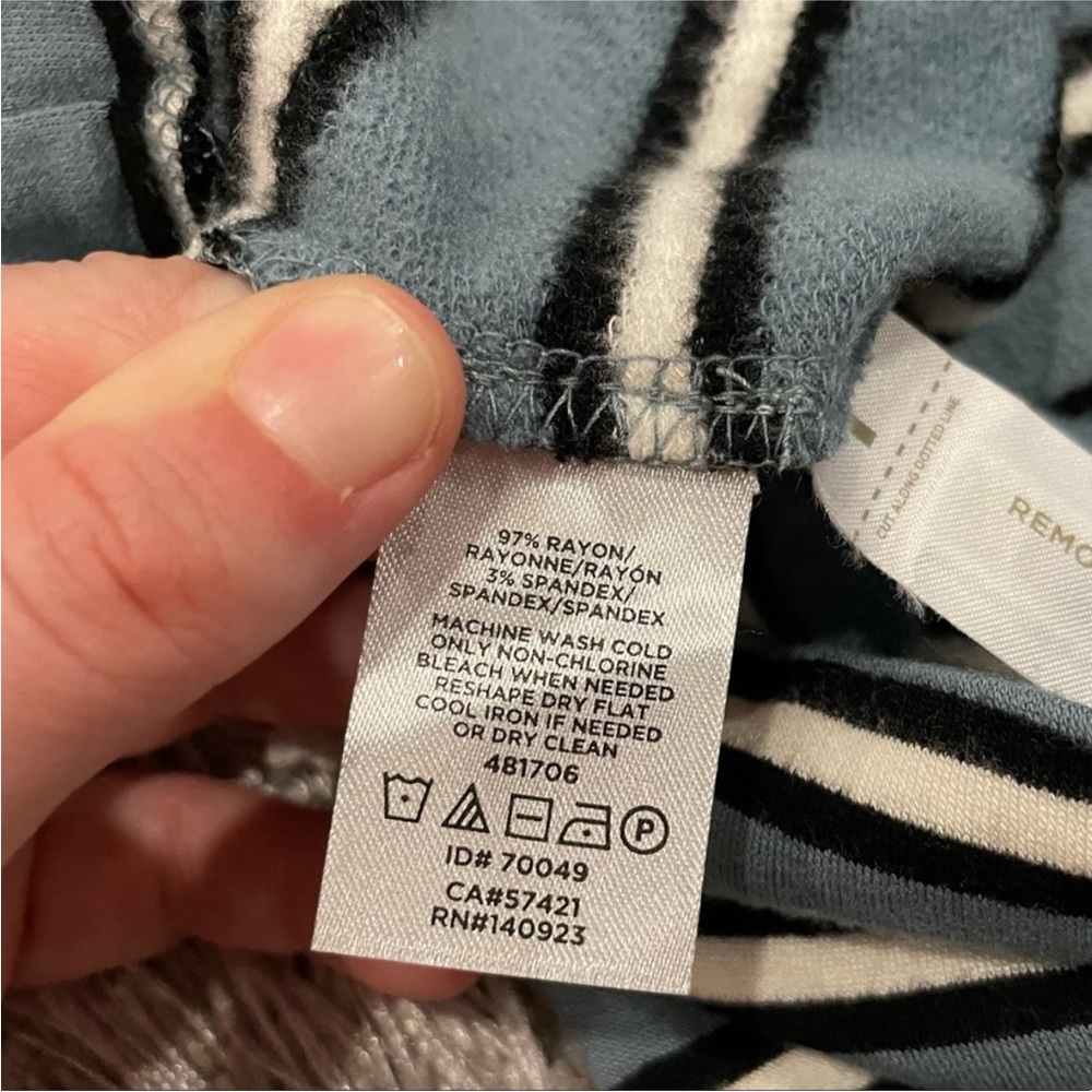 Lou & Grey Blue Black Striped Dress Large L - Picture 6 of 6